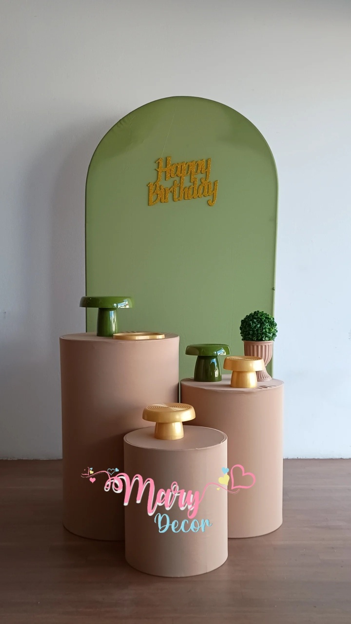 Celebre Básico Bege E Verde  - Mary Decor Festas & Locações