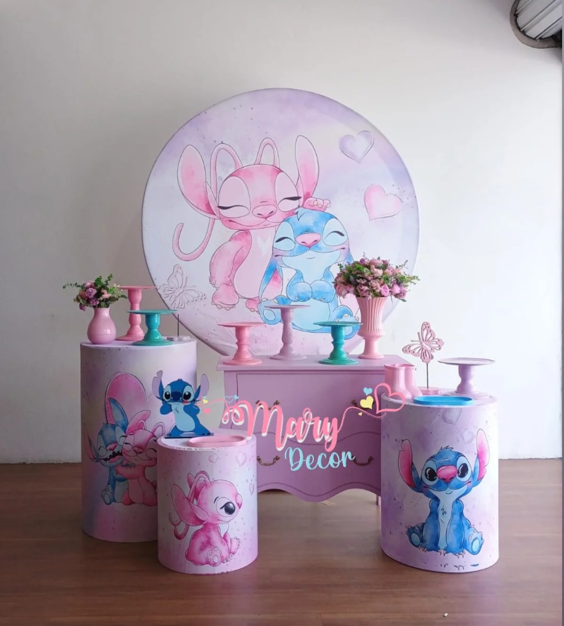  Stitch & Angel Kit Festa Em Casa  - Mary Decor Festas & Locações