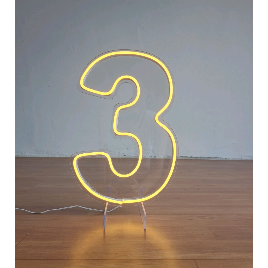 Numeral 3 de Led P - Mary Decor Festas & Locações