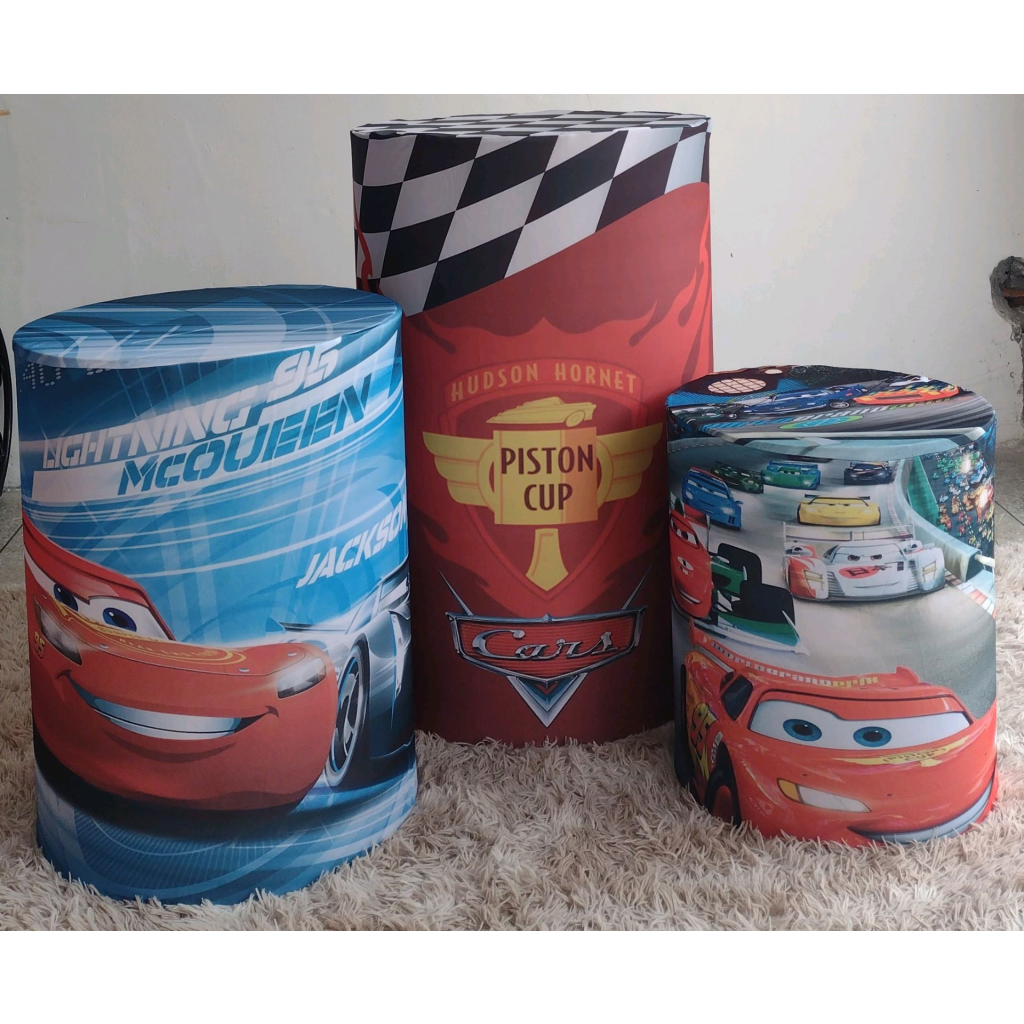 Capas Cilindros Sublimado Carros - Mary Decor Festas & Locações