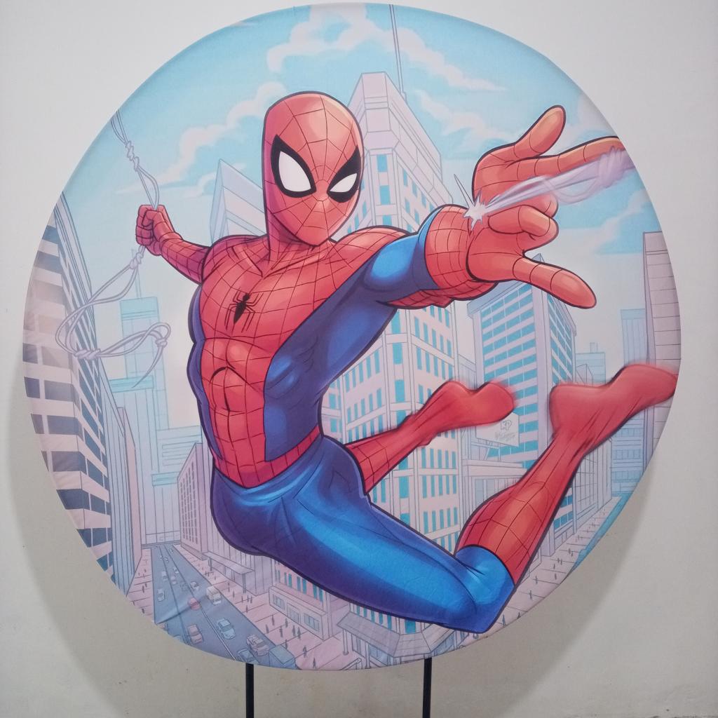 Painel Redondo Homem Aranha - Mary Decor Festas & Locações