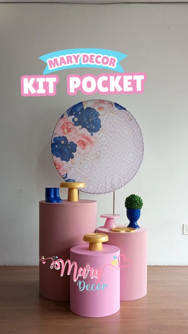 Kit Pocket Adulto Flores Azul - Mary Decor Festas & Locações