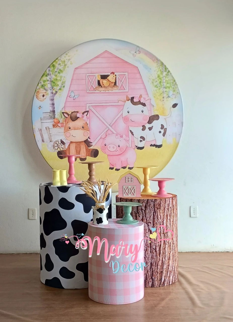 Fazendinha Rosa Kit Só Um Bolinho  - Mary Decor Festas & Locações
