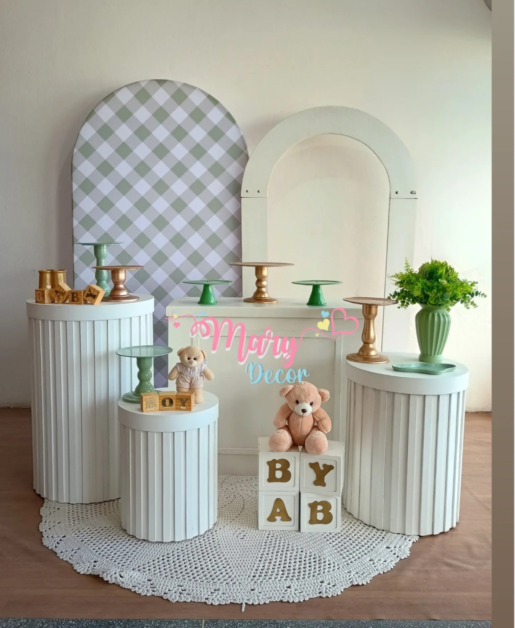 Verde Xadrez Kit Encanto Luxo - Mary Decor Festas & Locações
