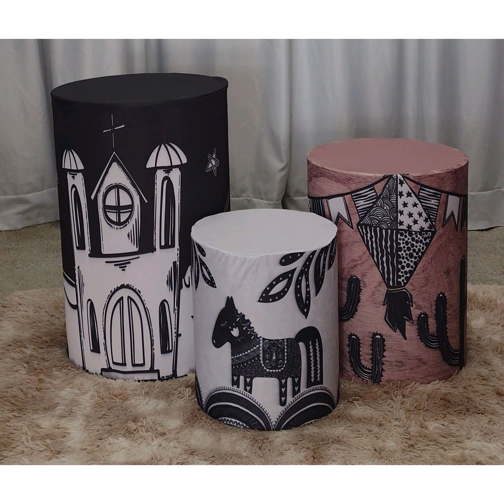 Trio de Capas Cilindro Nordestino - Mary Decor Festas & Locações