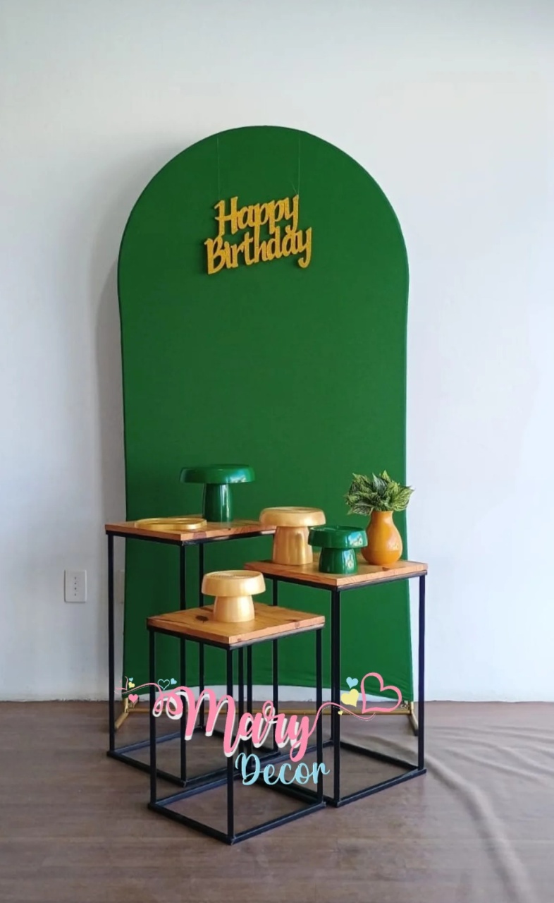 Kit Meu Dia Verde E Dourado  - Mary Decor Festas & Locações