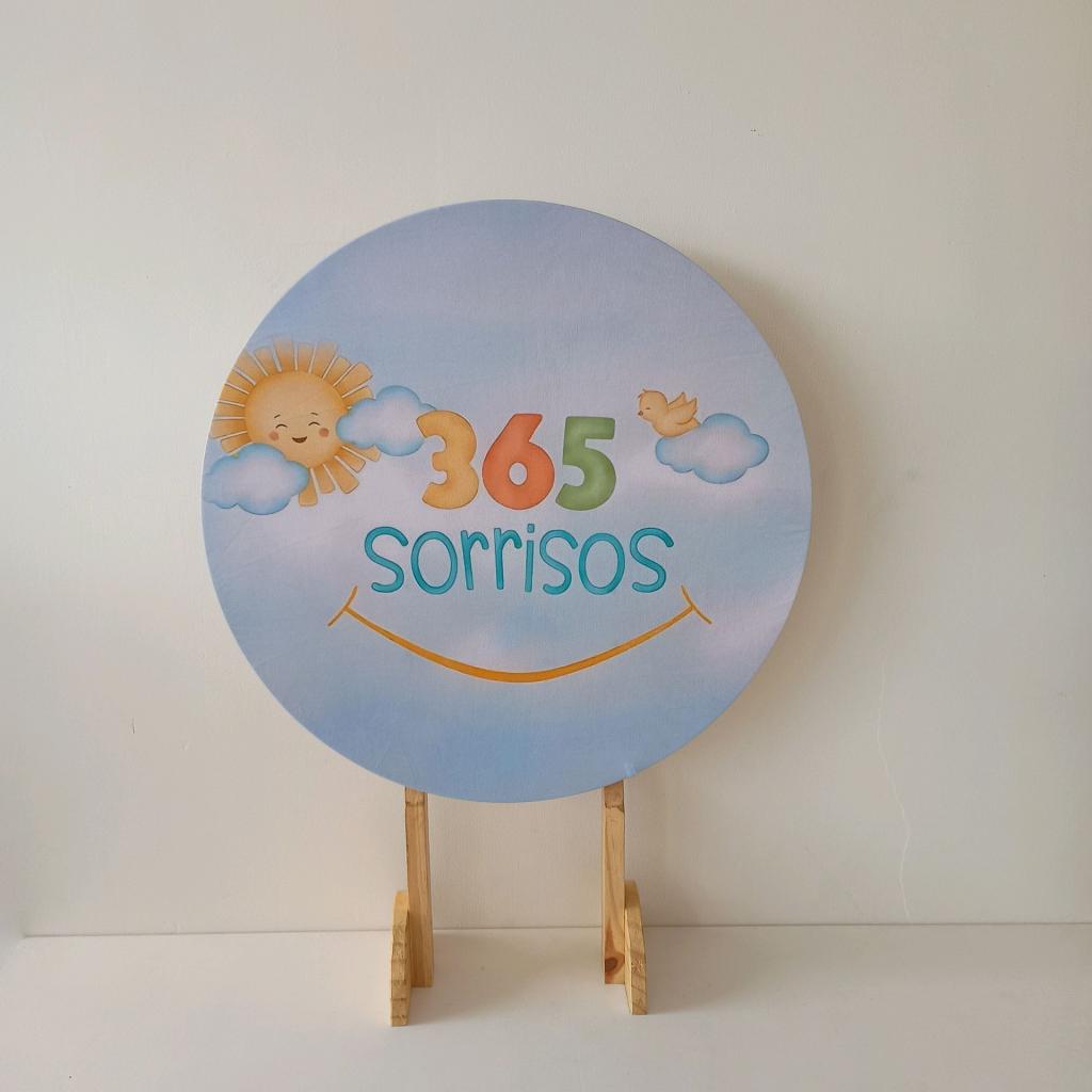 Capa Mini Painel 0.50X0.50 365 Sorrisos - Mary Decor Festas & Locações