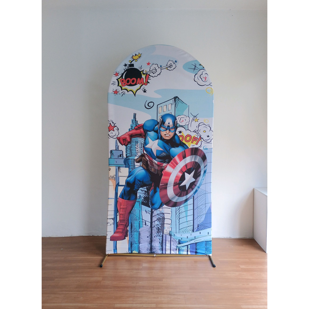 Capa Veste Fácil Painel Romano Capitão America - Mary Decor Festas & Locações
