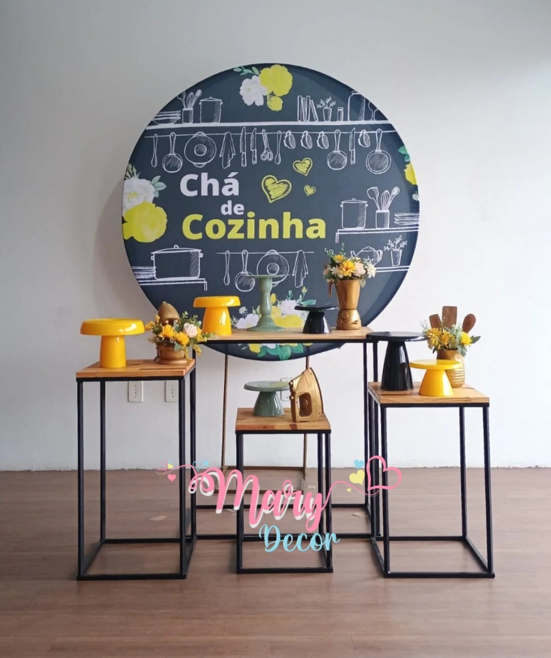 Cha de Cozinha Amarelo E Preto Kit Festa Em Casa Adulto  (Cópia) - Mary Decor Festas & Locações
