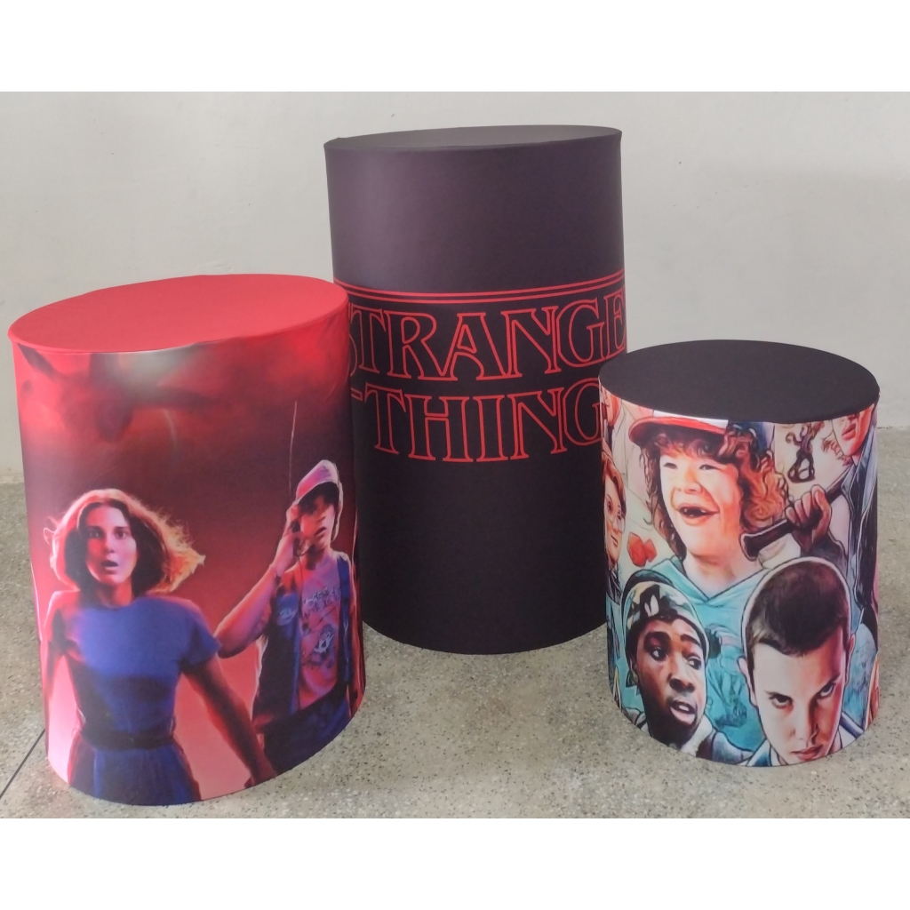 Trio de Capas P/ Cilindros Stronger Things - Mary Decor Festas & Locações