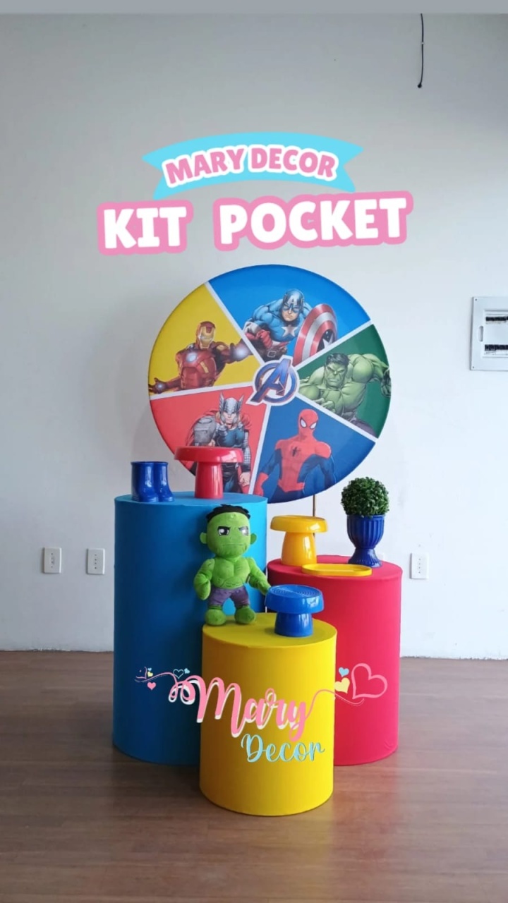 Kit Pocket Super Heróis  - Mary Decor Festas & Locações
