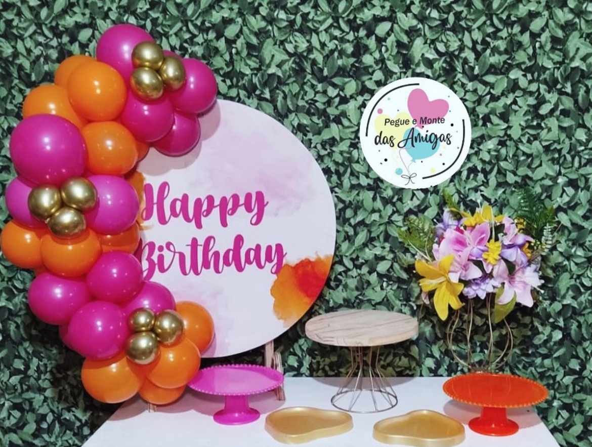 Kit Mesa Adulto Happy Birthday 3 - Pegue Monte das Amigas