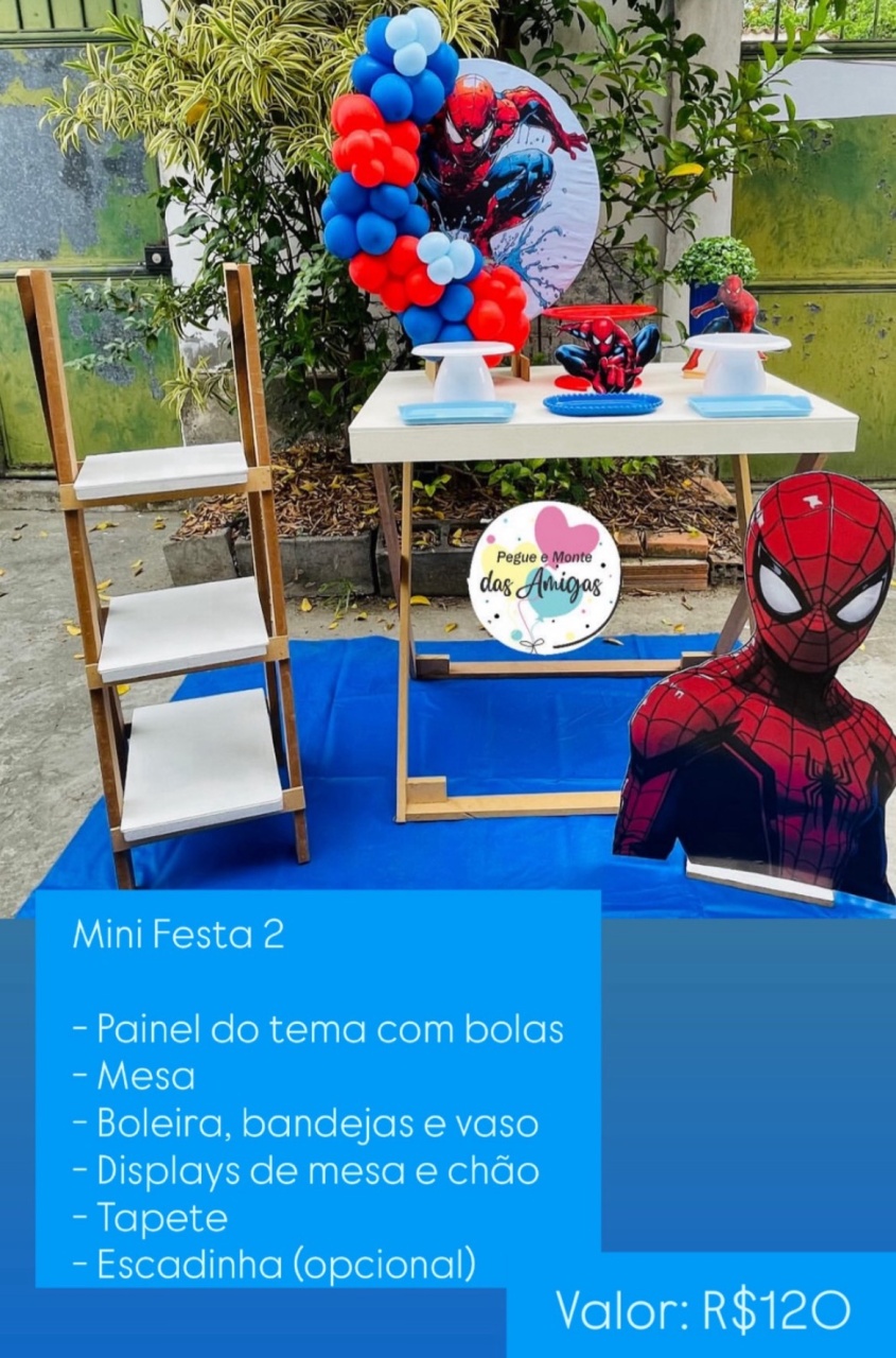 Mini Festa 2 Homem Aranha  - Pegue Monte das Amigas