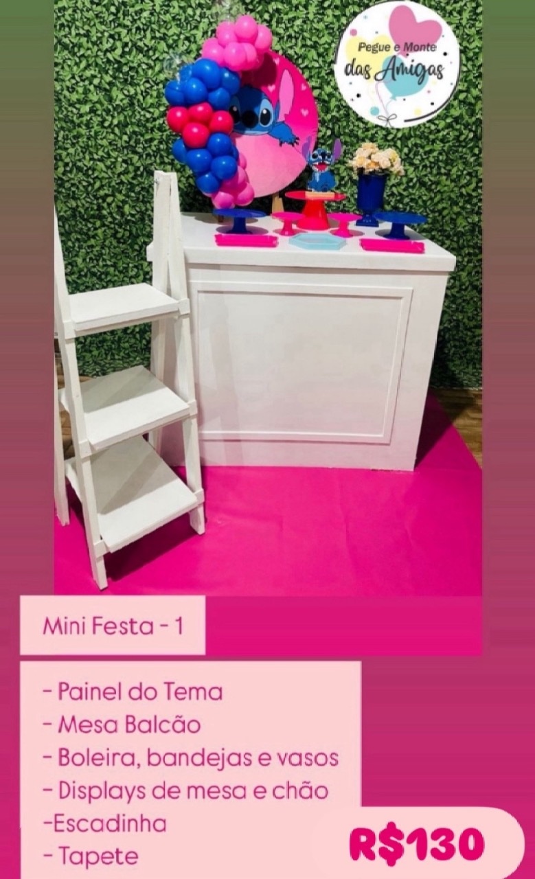 Mini Festa 1 Stitch - Pegue Monte das Amigas