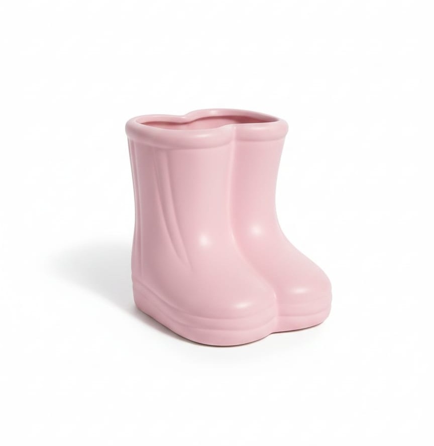 Botinha Ceramica Rosa - Artebelle Comemorações