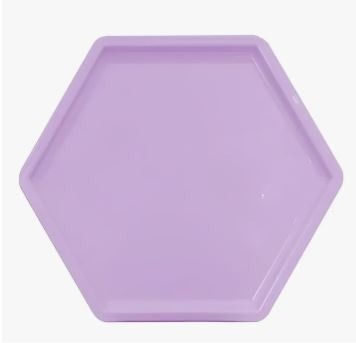 Bandeja Hexagonal Lilas  - Artebelle Comemorações
