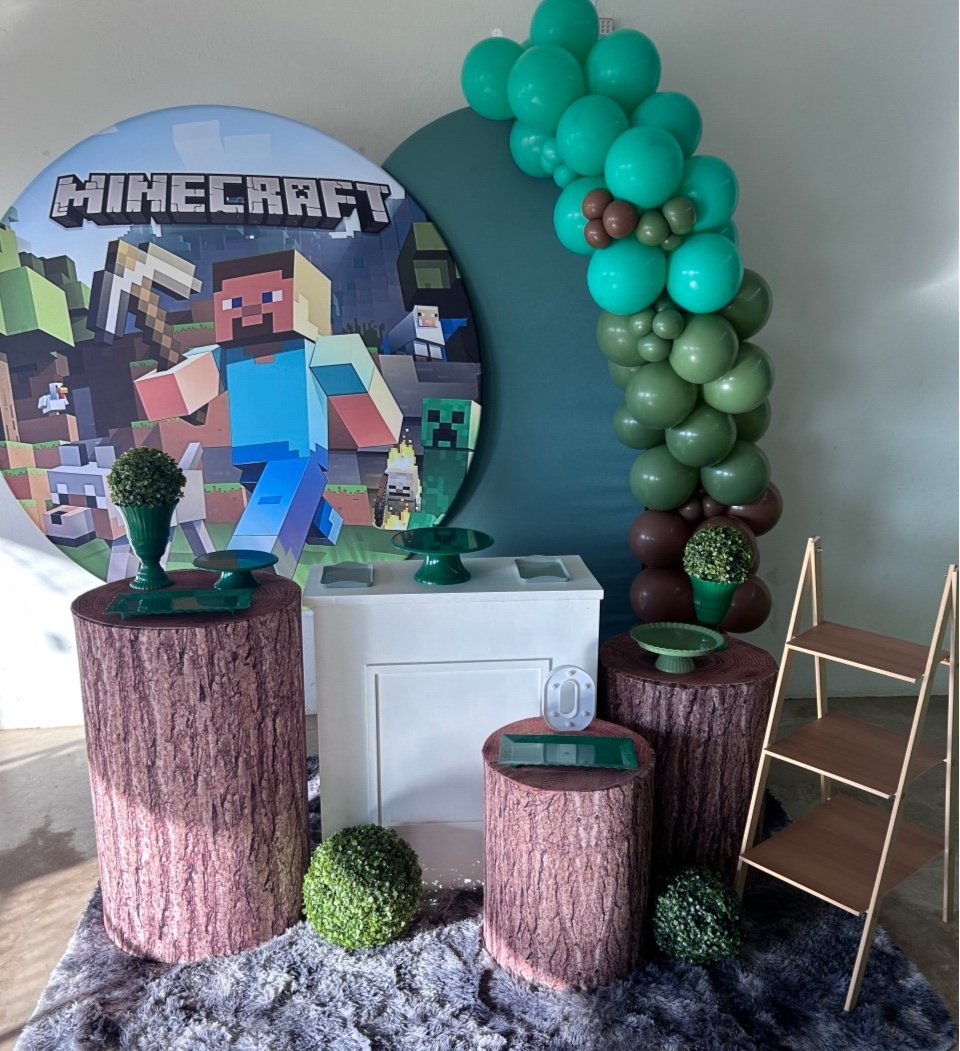 Kit Safira Minecraft Com Balões - Maria Luiza Cardoso Barbosa