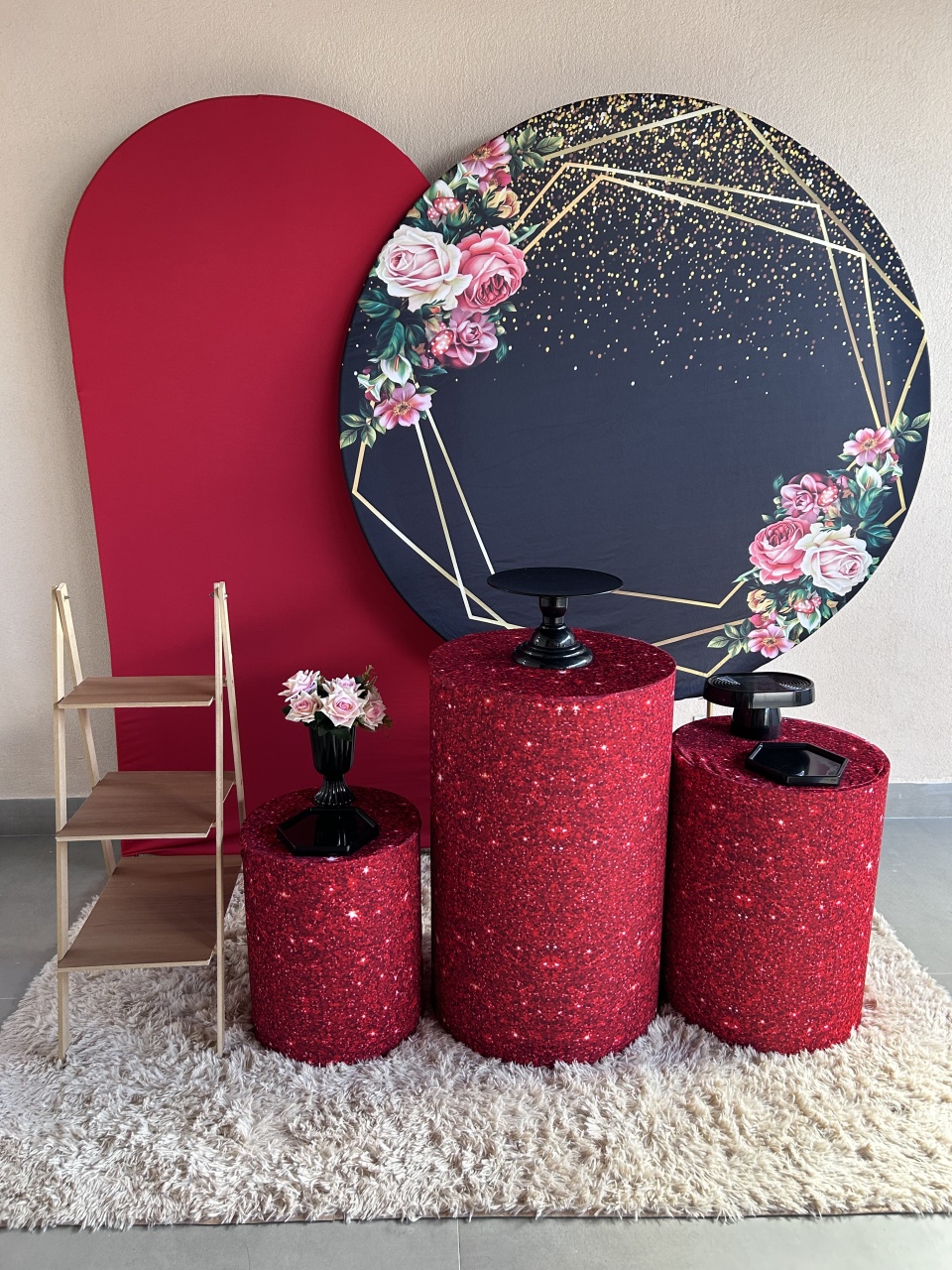 Kit Safira Adulto Floral Vermelho - Maria Luiza Cardoso Barbosa