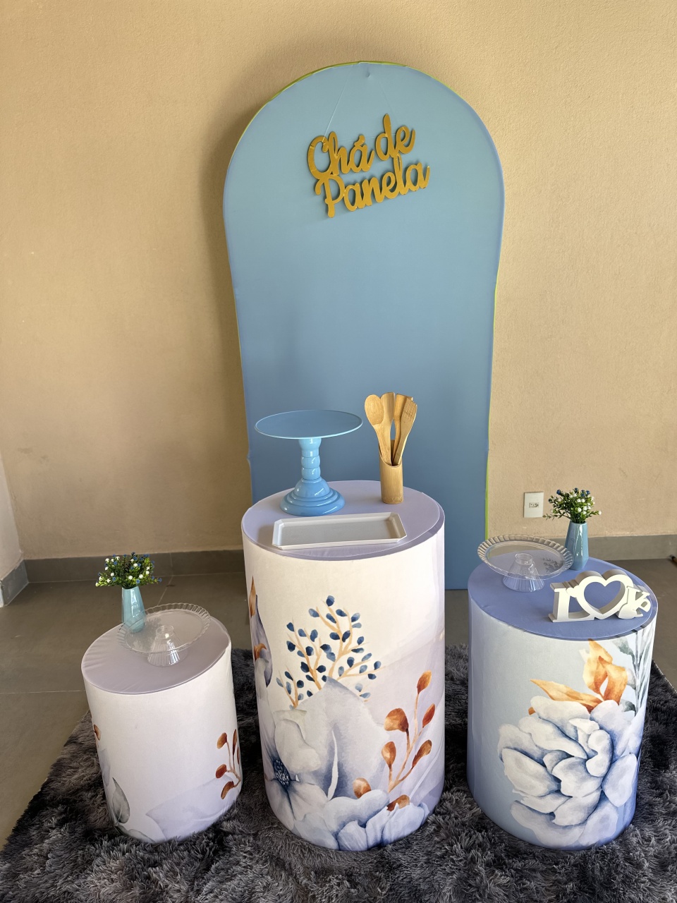 Kit Chá de Panela Azul Floral - Maria Luiza Cardoso Barbosa