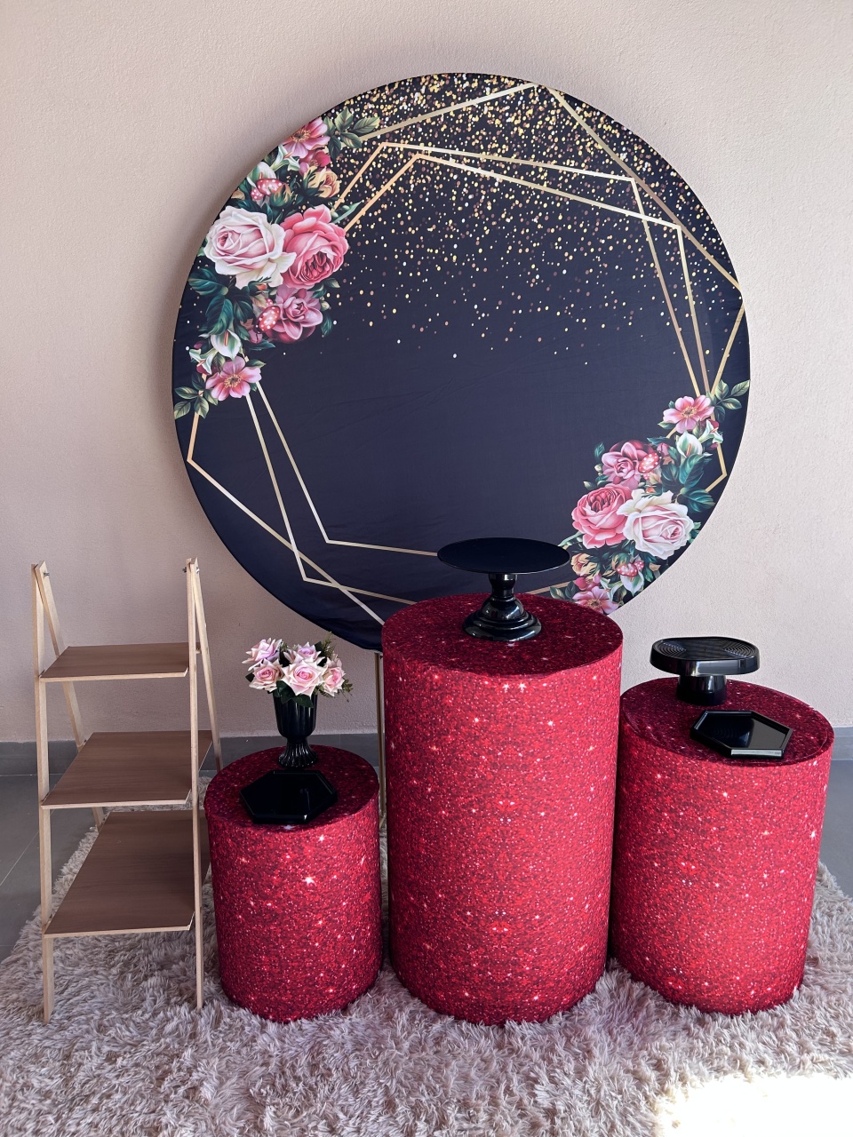 Kit Prata Floral Vermelho - Maria Luiza Cardoso Barbosa