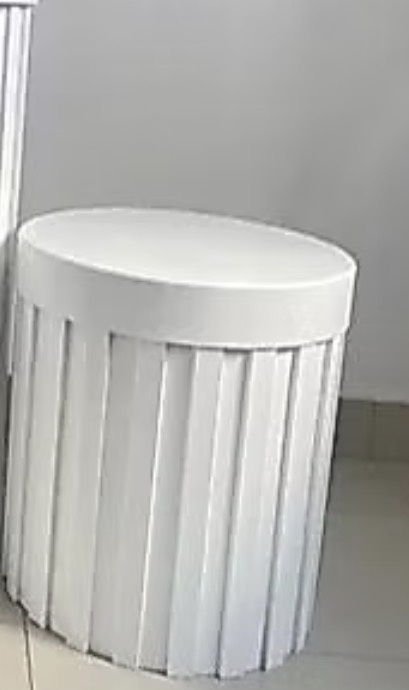 Cilindro Ripado Branco P - Maria Luiza Cardoso Barbosa