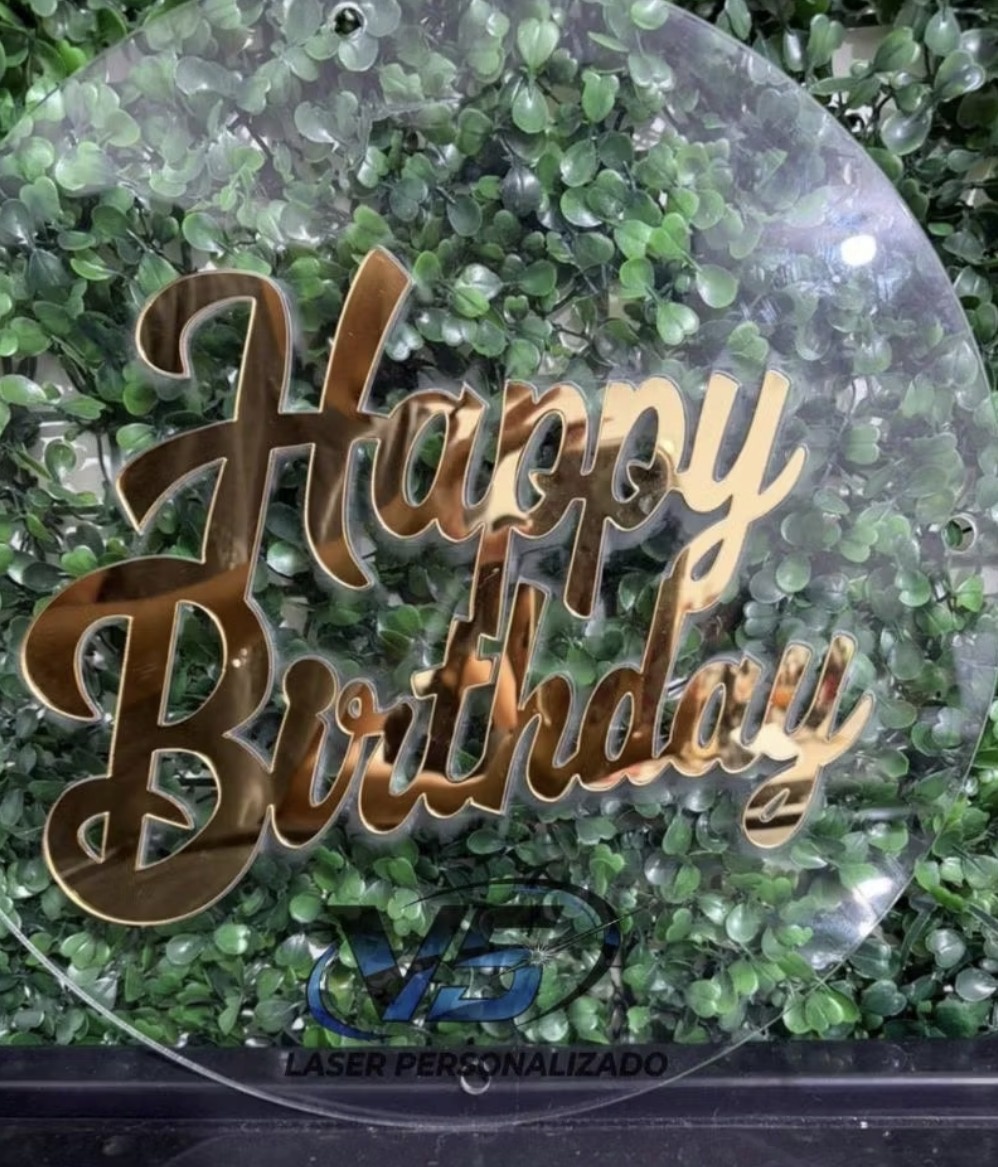 Placa Acrílico Happy Birday - Maria Luiza Cardoso Barbosa