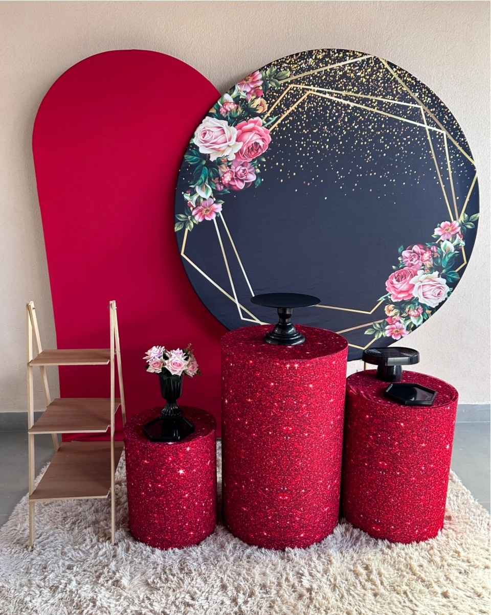 Kit Safira Adulto Floral Vermelho - Maria Luiza Cardoso Barbosa