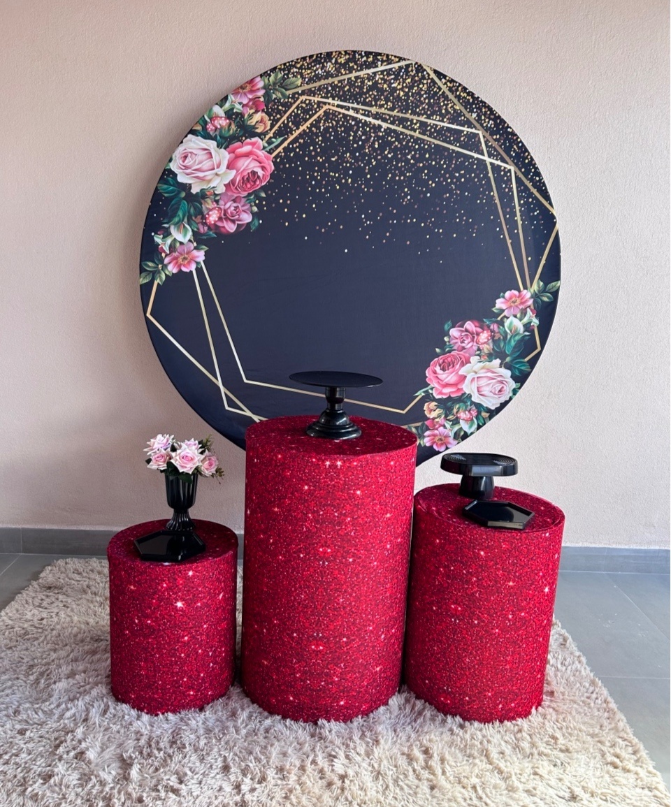 Kit Bronze Floral Vermelho - Maria Luiza Cardoso Barbosa