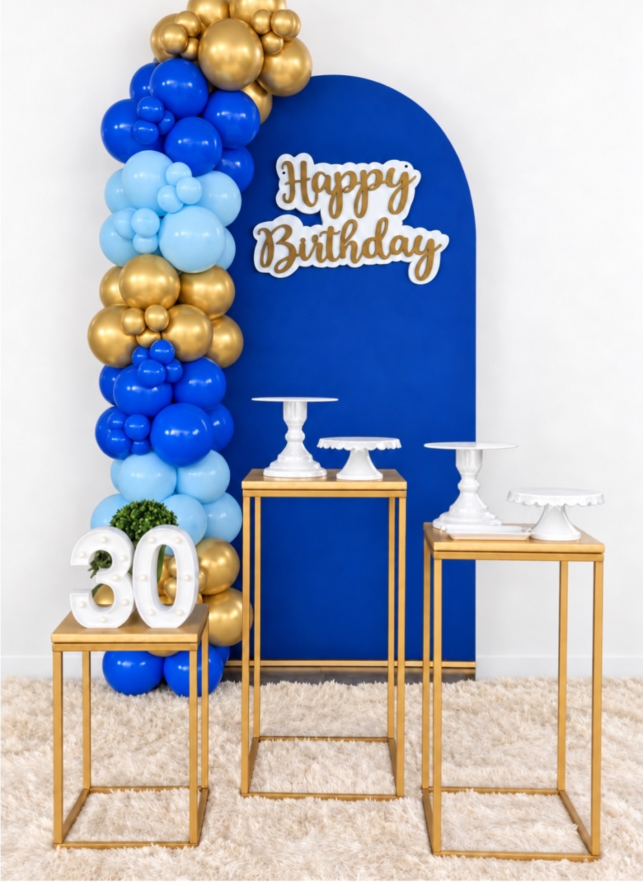 Kit Adulto Azul Com Balões E Led de Mesa - Maria Luiza Cardoso Barbosa