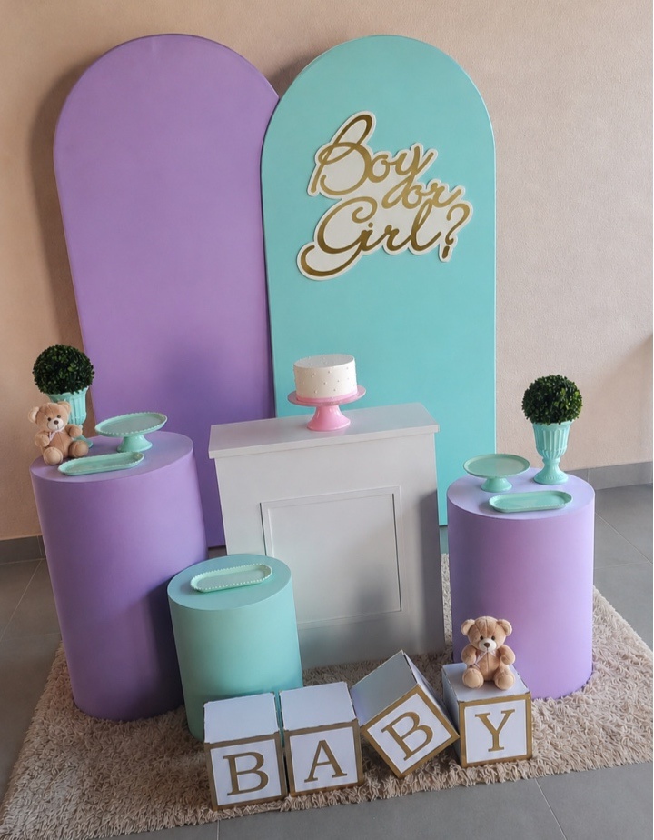 Kit Chá de Bebê Lilás E Verde - Maria Luiza Cardoso Barbosa