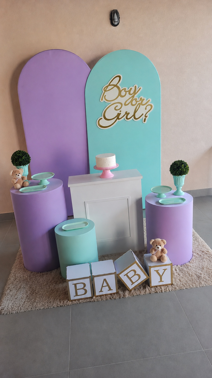 Kit Chá de Bebê Lilás E Verde - Maria Luiza Cardoso Barbosa