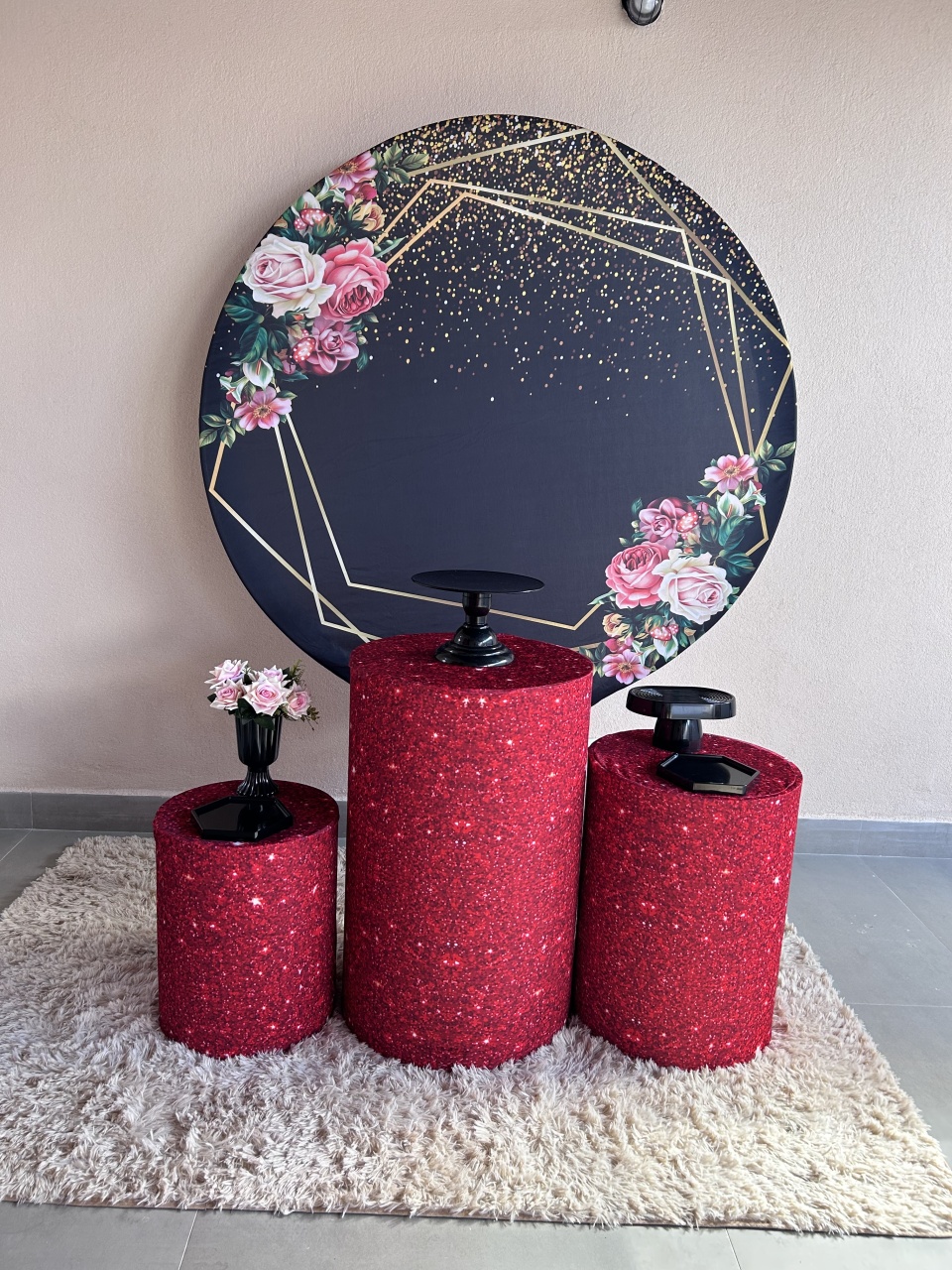 Kit Bronze Floral Vermelho - Maria Luiza Cardoso Barbosa