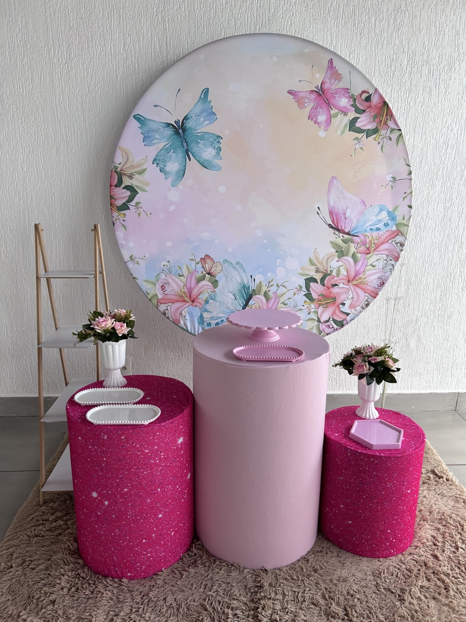 Kit Prata Borboleta Rosa - Maria Luiza Cardoso Barbosa