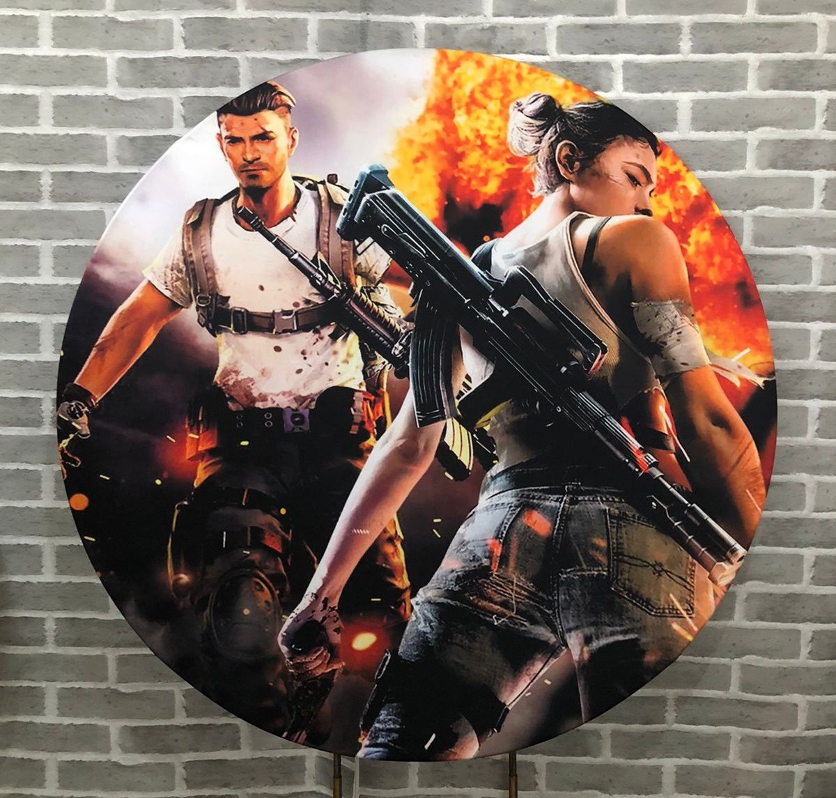 Tecido Painel Redondo  Free Fire  - Michelle Almeida Festas 