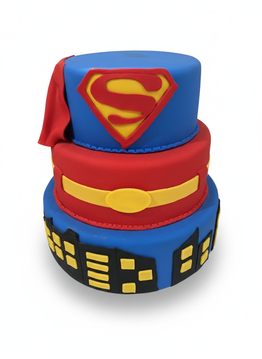 Bolo Fake Super Men  - Michelle Almeida Festas 
