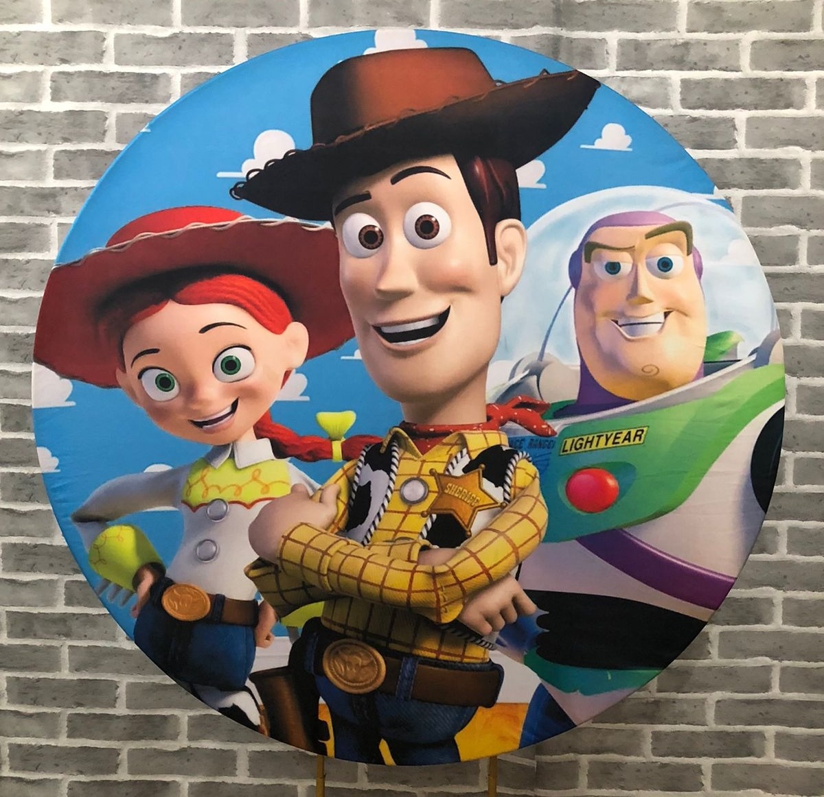 Painel Redondo Toy Story Tecido  - Michelle Almeida Festas 