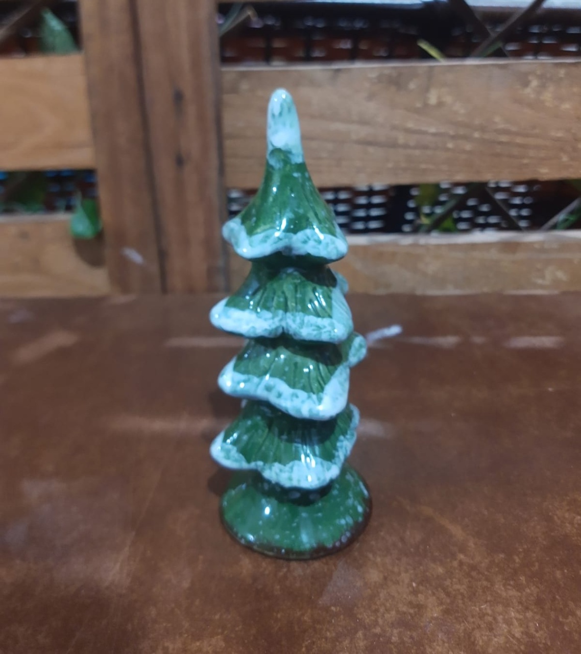 Acessório Árvore de Natal Verde Com Neve  - Michelle Almeida Festas 