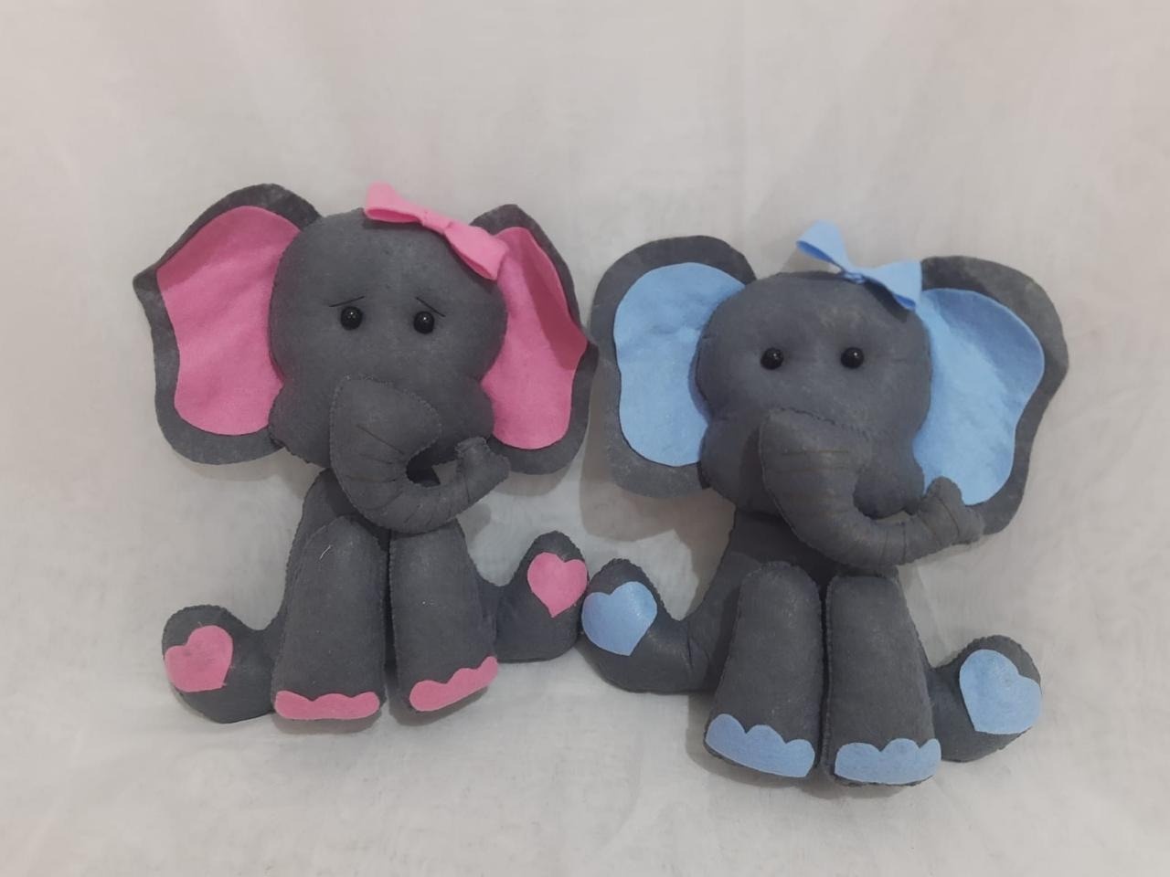 Kit de Feltros Elefantes Chá Revelação  - Michelle Almeida Festas 