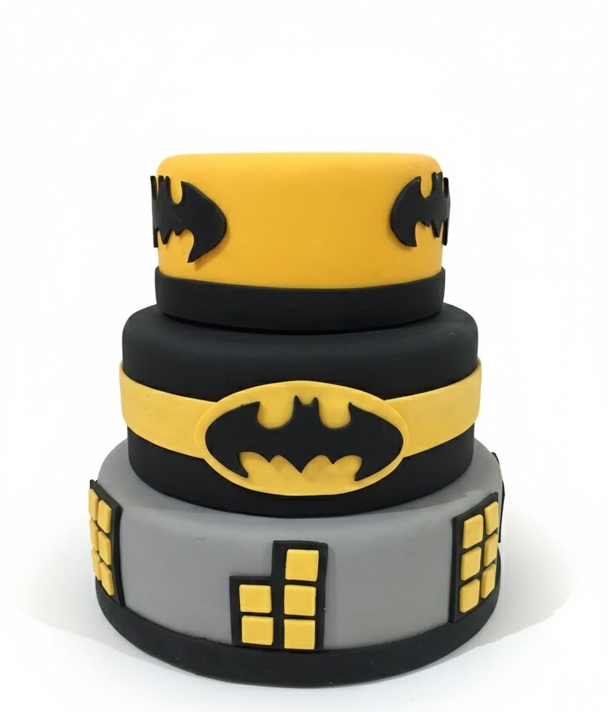 Bolo Fake Batman  - Michelle Almeida Festas 