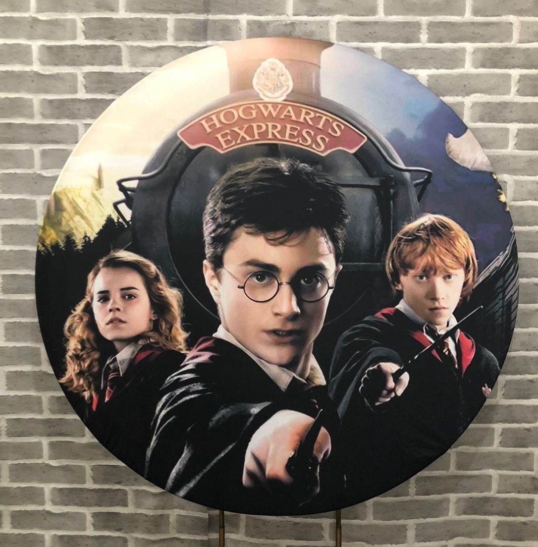Painel Redondo Harry Potter Tecido - Michelle Almeida Festas 