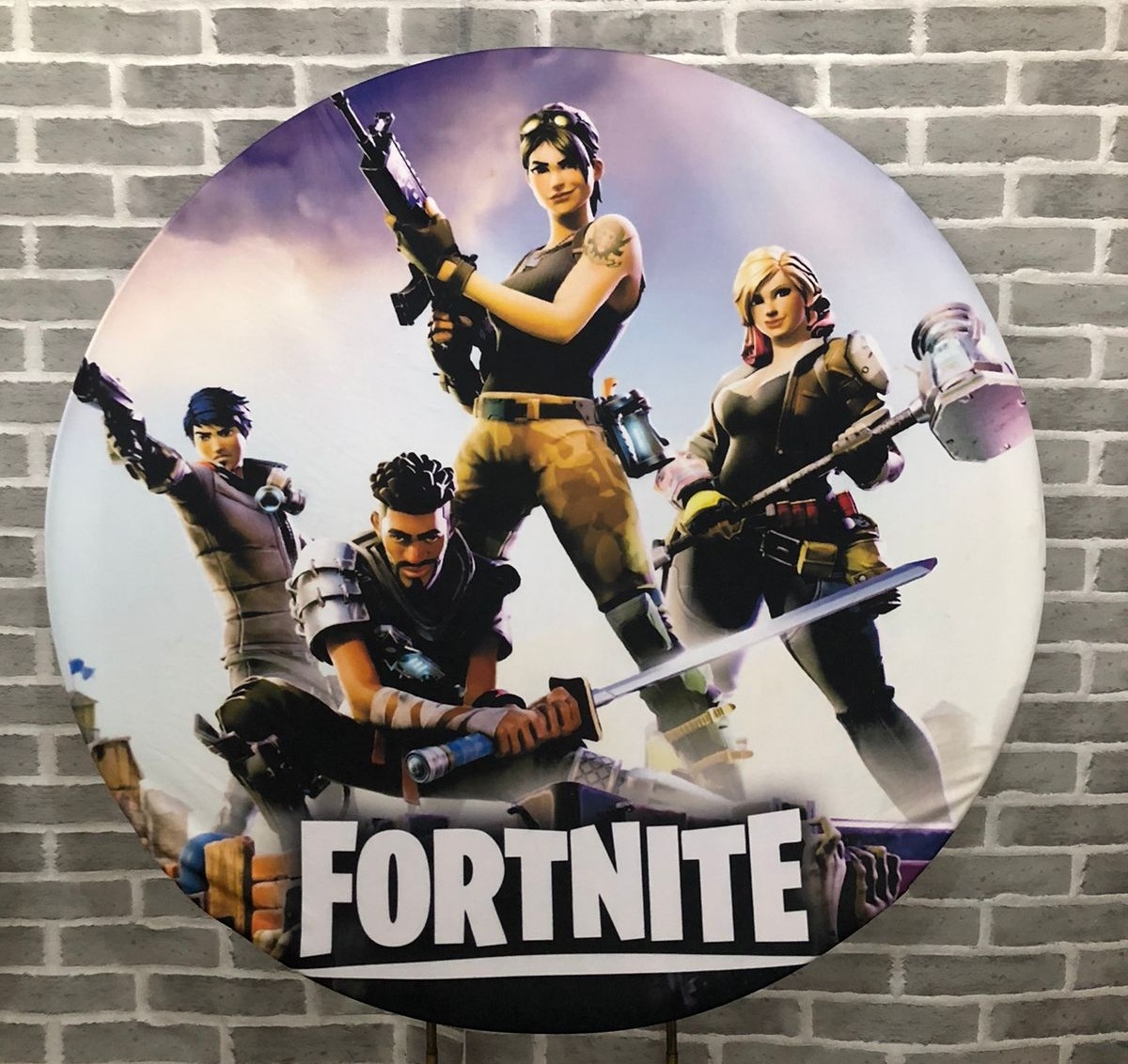 Painel Redondo Fortnite Tecido  - Michelle Almeida Festas 