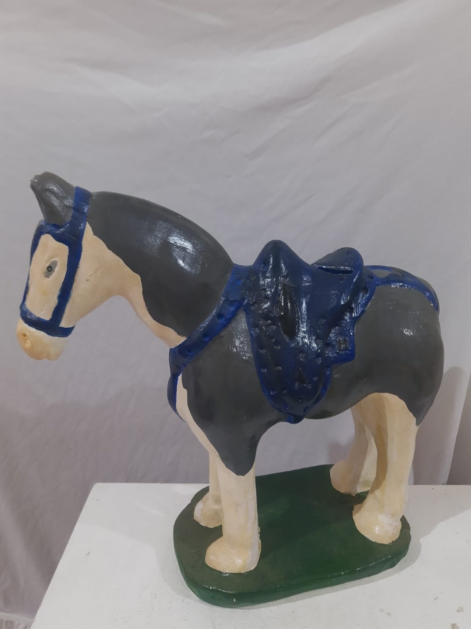 Acessório Cavalo Cinza E Azul  - Michelle Almeida Festas 