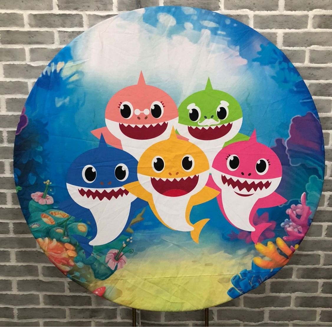 Painel Redondo Baby Shark  - Michelle Almeida Festas 