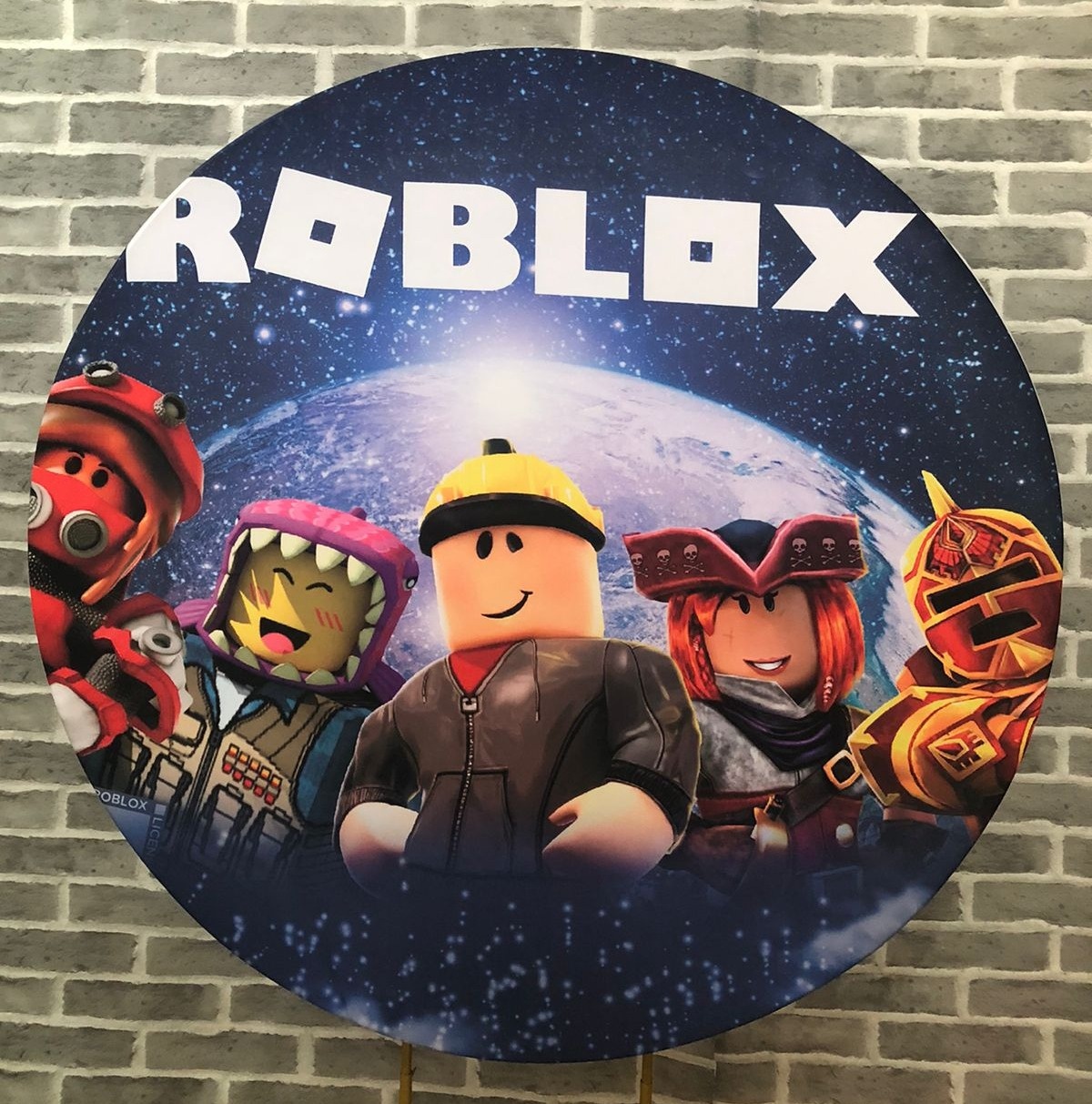 Painel Redondo Roblox Menino Tecido - Michelle Almeida Festas 