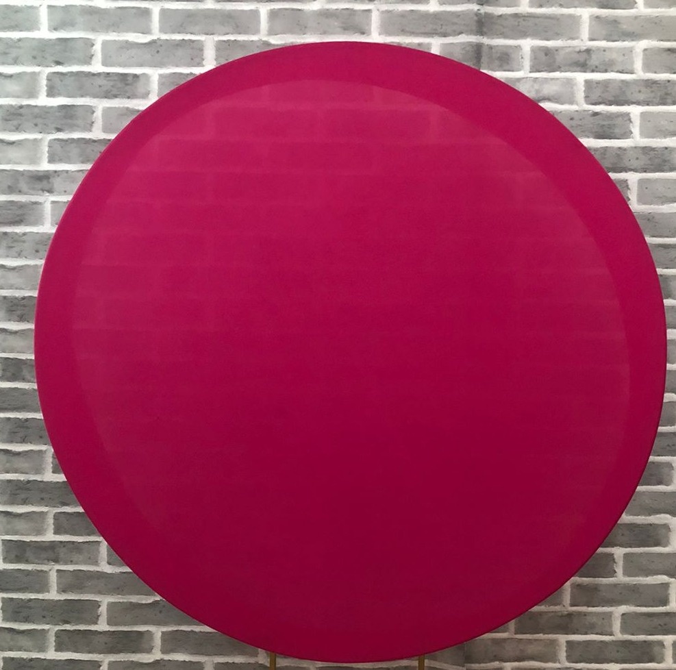 Painel Redondo Rosa Chock Liso Tecido - Michelle Almeida Festas 