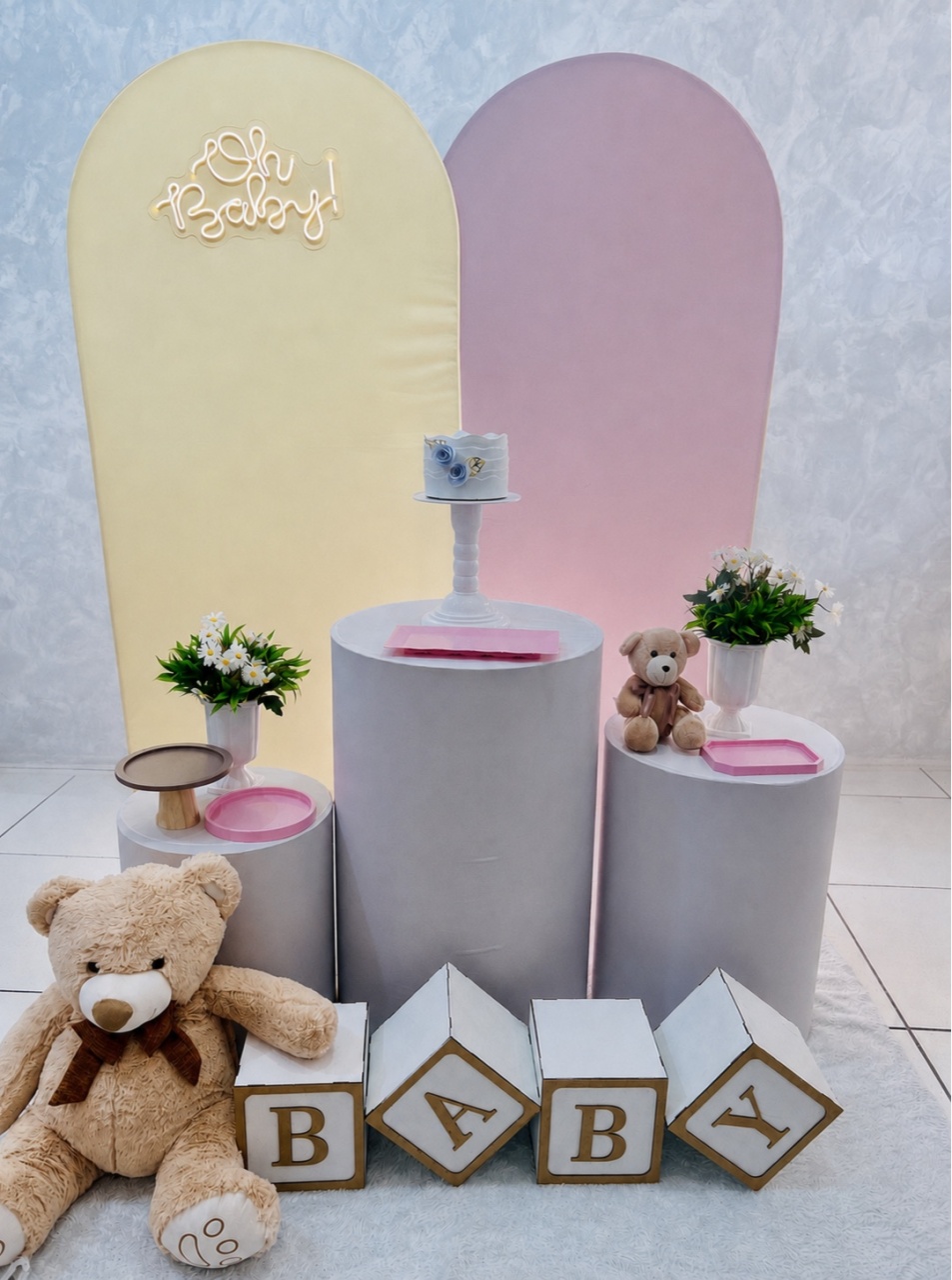 Kit Cha de Bebê Rosa Urso - Sonho de Festa