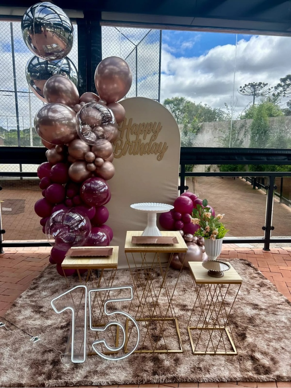 15 Anos Decoração Montada Rose E Marsala  - Sonho de Festa