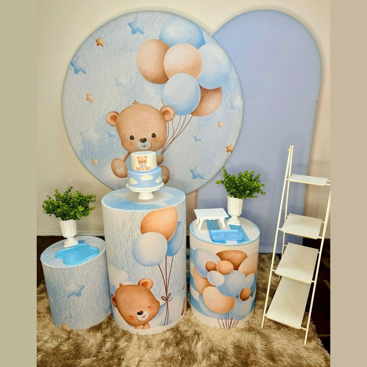 Kit Básico Cha de Bebe Urso Azul - Sonho de Festa