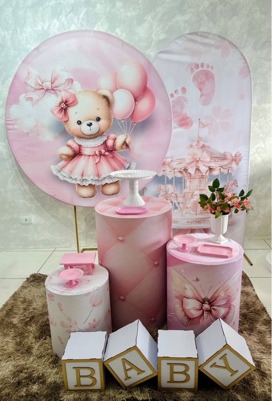 Kit Especial Chá de Bebê Ursa Rosa (Cópia 1) - Sonho de Festa