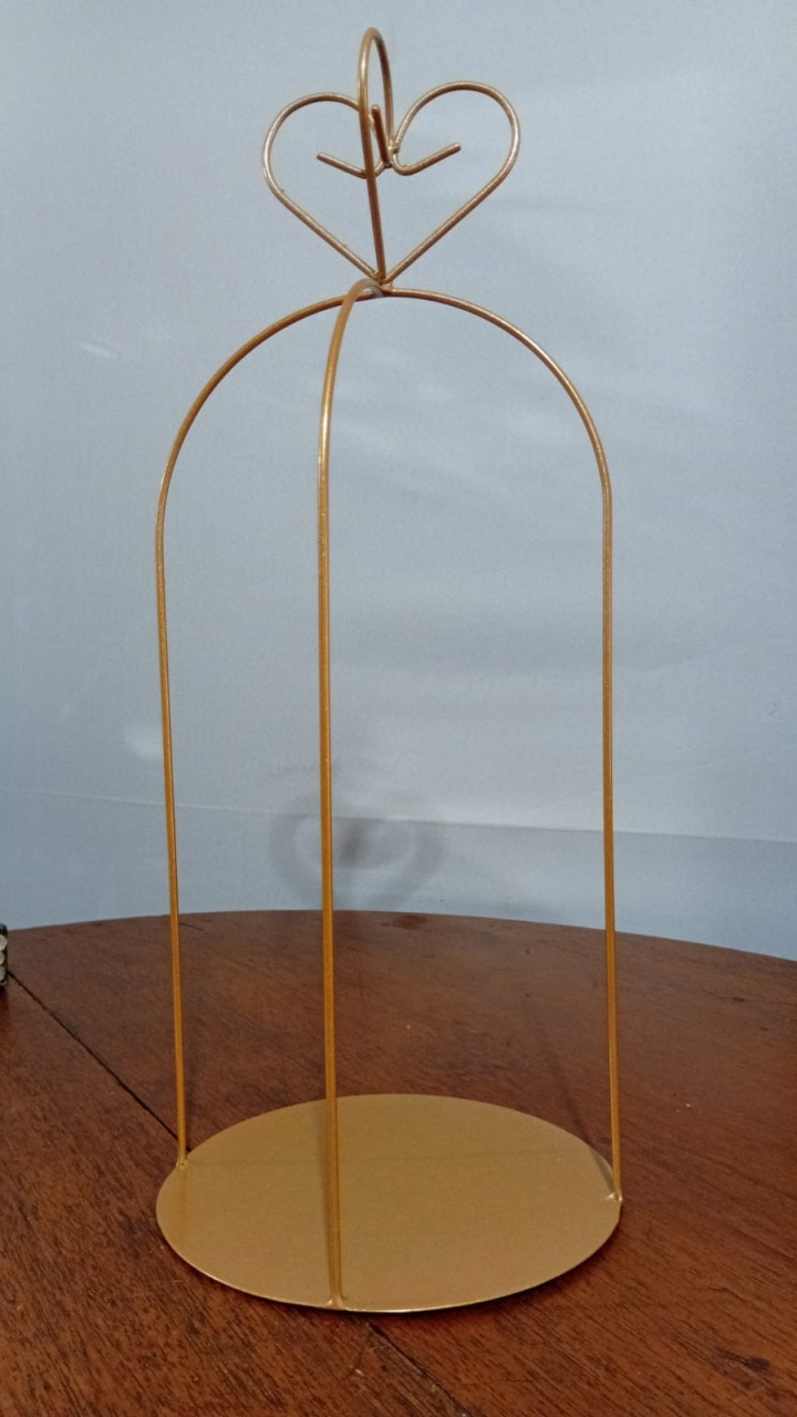 Porta Vela Aramado Coração 57X19,5Cm - Beck Decorações